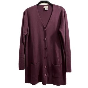 Vintage Cardigan Sweater Size Large Plum/purple